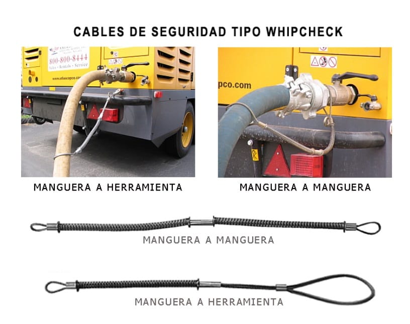 Cable antilatigazo industrial para prevenir el latigazo de mangueras
