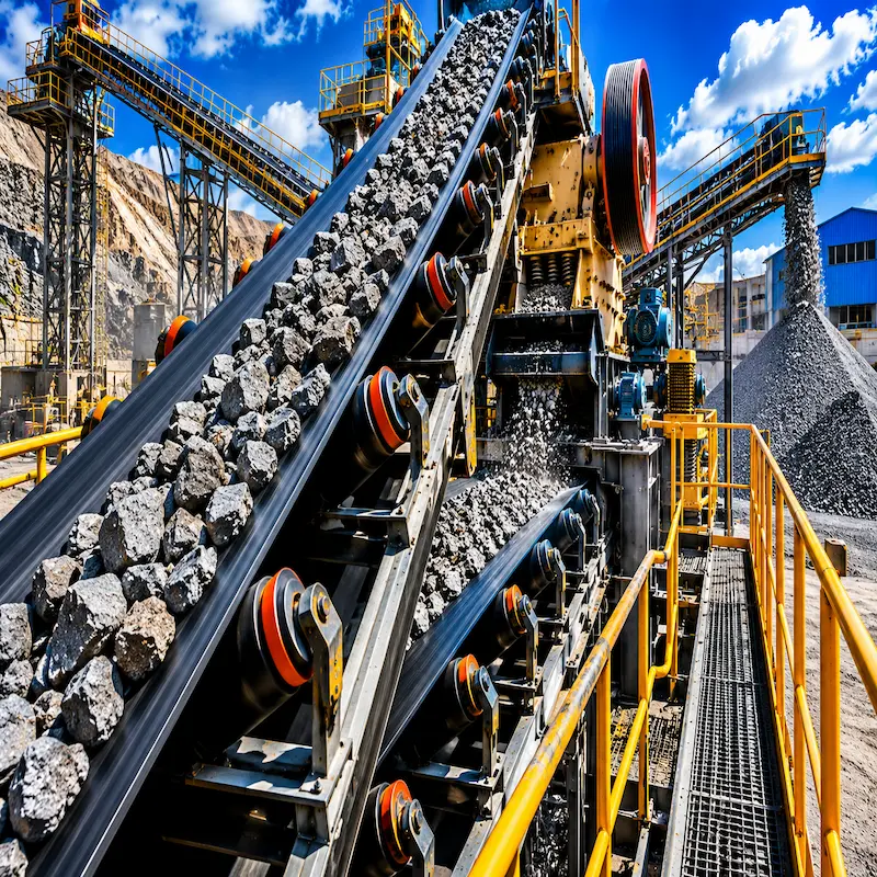Faja transportadora para chancadora industrial de minería