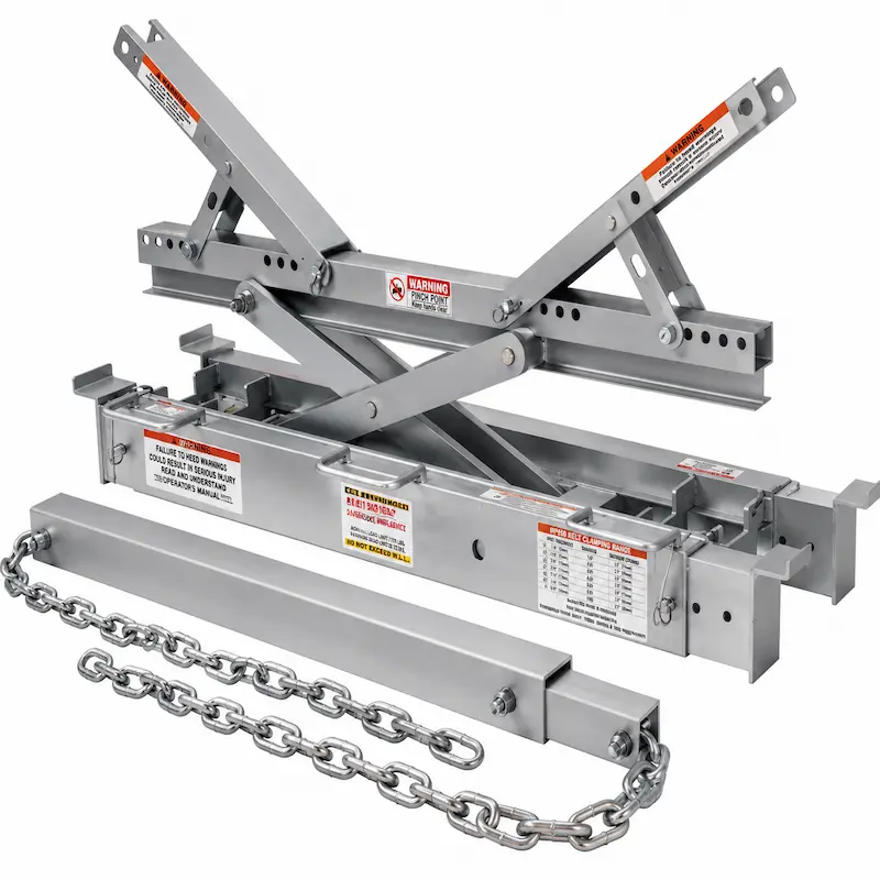 Flex-Lifter para elevación segura de bandas transportadoras durante trabajos de mantenimiento, empalme y reemplazo de grapas en aplicaciones mineras e industriales.