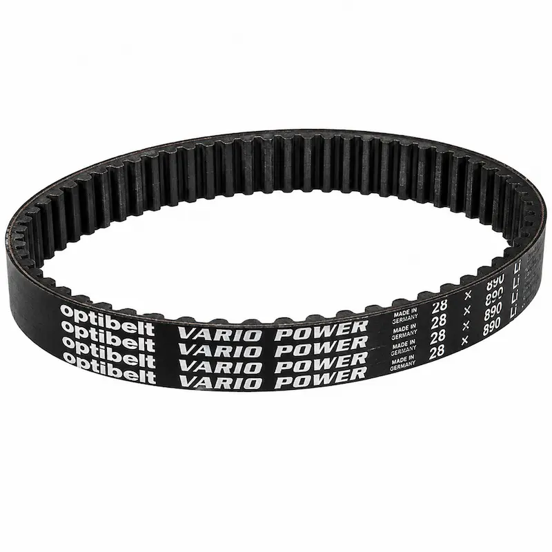 Faja variadora Optibelt VARIO POWER de alto rendimiento para transmisiones de velocidad variable en maquinaria industrial y equipos mecánicos.