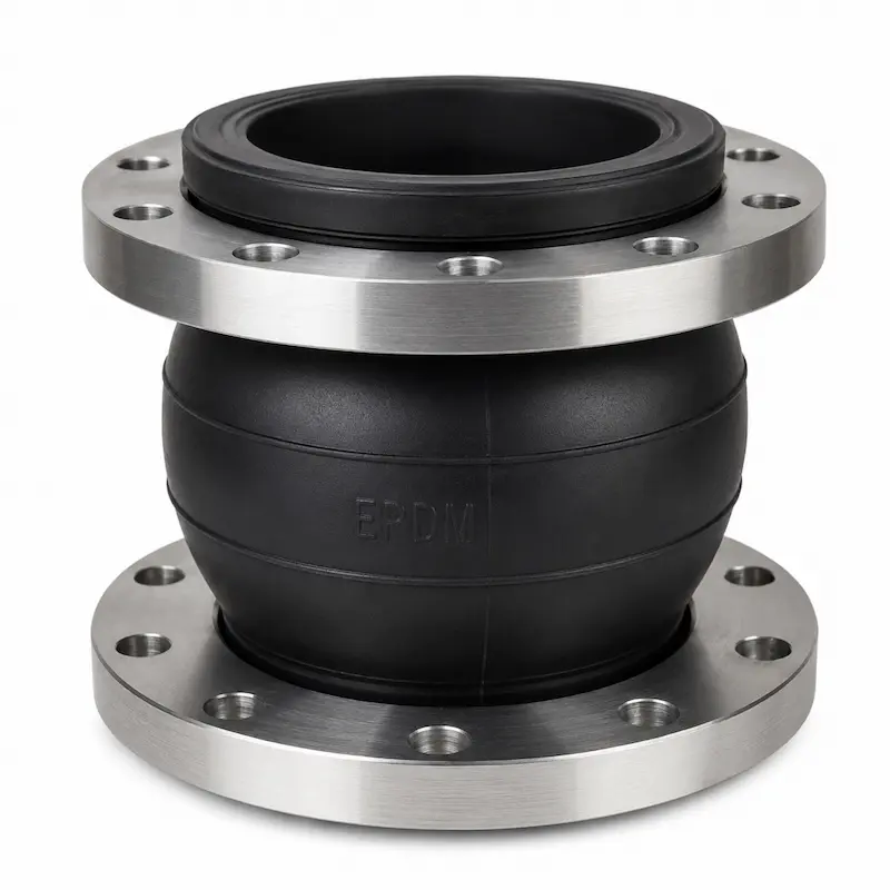 Junta de expansión EPDM simple esfera con bridas de acero inoxidable para sistemas de tuberías industriales